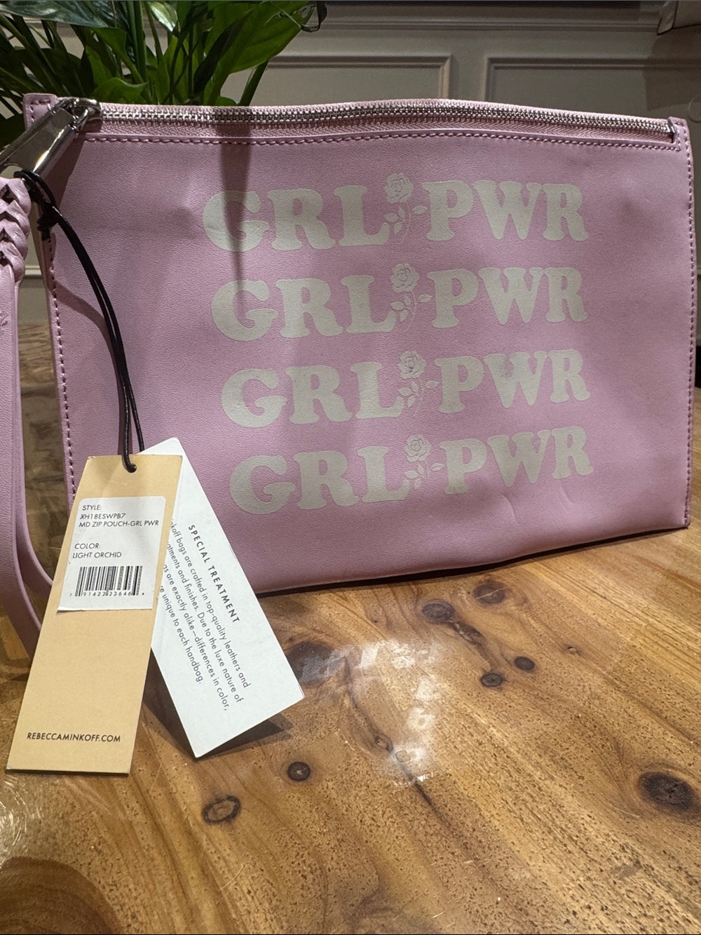 Rebecca Minkoff Light Orchid GRL PWR Wristlet Clutch